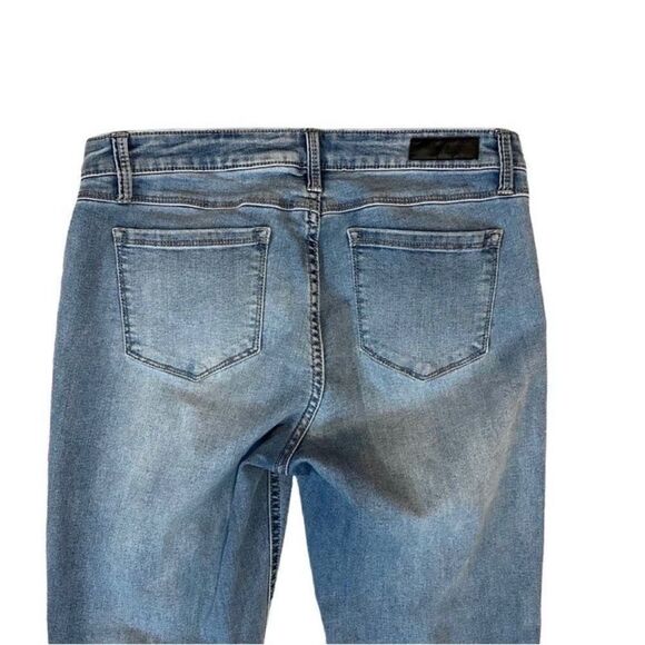 Kenneth Cole Jess Skinny Distressed Mid Rise Ankle Length Jeans Blue Denim Sz 10 - Picture 4 of 8